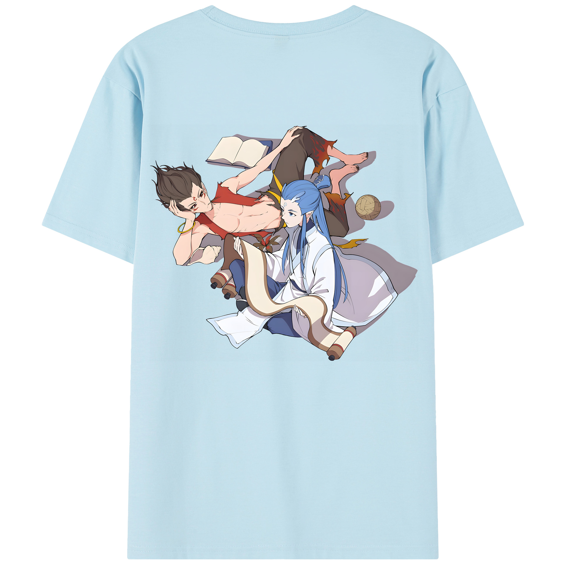 （画像用） Ne Zha 2 ナタ 魔童の大暴れ 綿100％半袖Tシャツ（背面プリント）